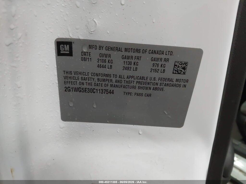 2G1WG5E30C1137544 2012 CHEVROLET IMPALA photo no. 9