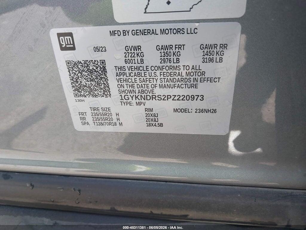 1GYKNDRS2PZ220973 2023 CADILLAC XT5 photo no. 9