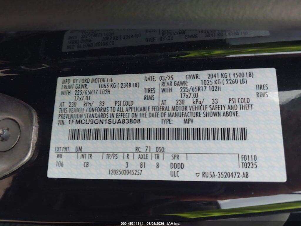 1FMCU9GN1SUA83808 2025 FORD ESCAPE photo no. 9