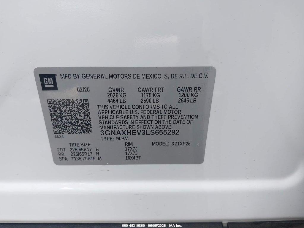 3GNAXHEV3LS655292 2020 CHEVROLET EQUINOX photo no. 9