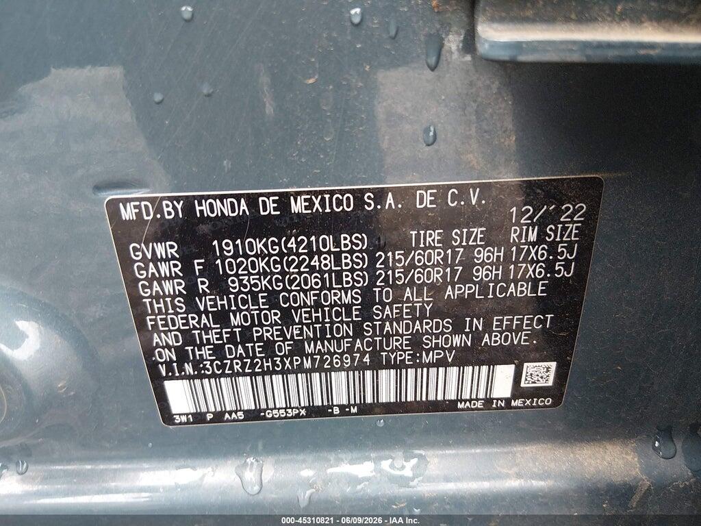 3CZRZ2H3XPM726974 2023 HONDA HR-V photo no. 9