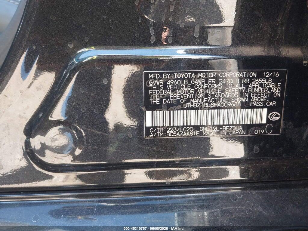 JTHBZ1BL8HA009688 2017 LEXUS GS 350 photo no. 9