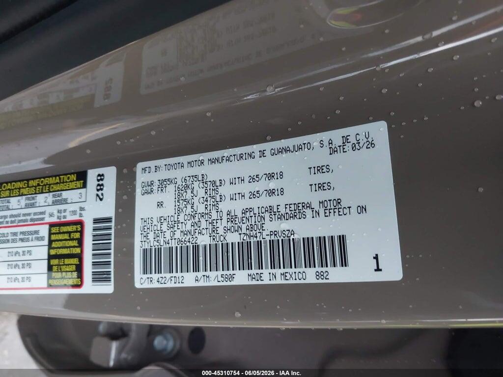 3TYLC5LN4TT066422 2026 TOYOTA TACOMA HYBRID photo no. 9