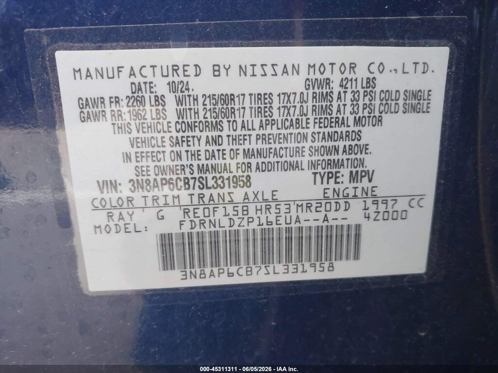 3N8AP6CB7SL331958 2025 NISSAN KICKS photo no. 9