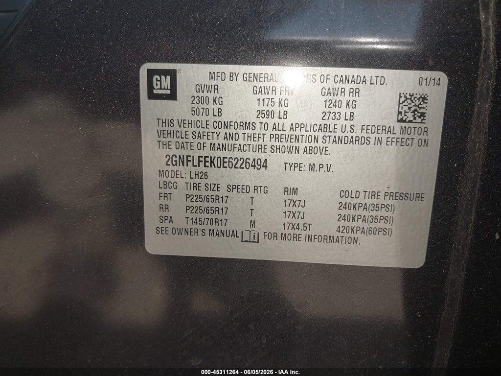 2GNFLFEK0E6226494 2014 CHEVROLET EQUINOX photo no. 9