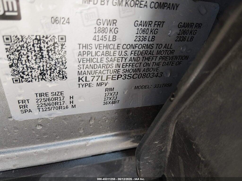 KL77LFEP3SC080343 2025 CHEVROLET TRAX photo no. 9
