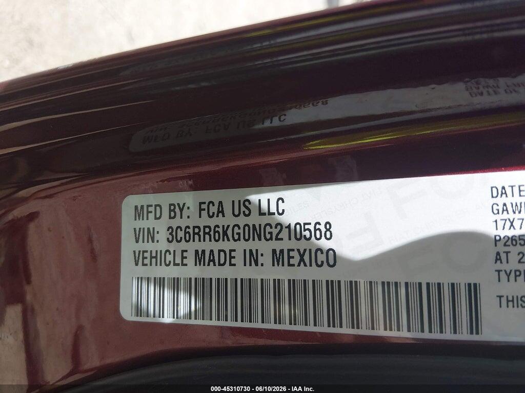 3C6RR6KG0NG210568 2022 RAM 1500 CLASSIC photo no. 9