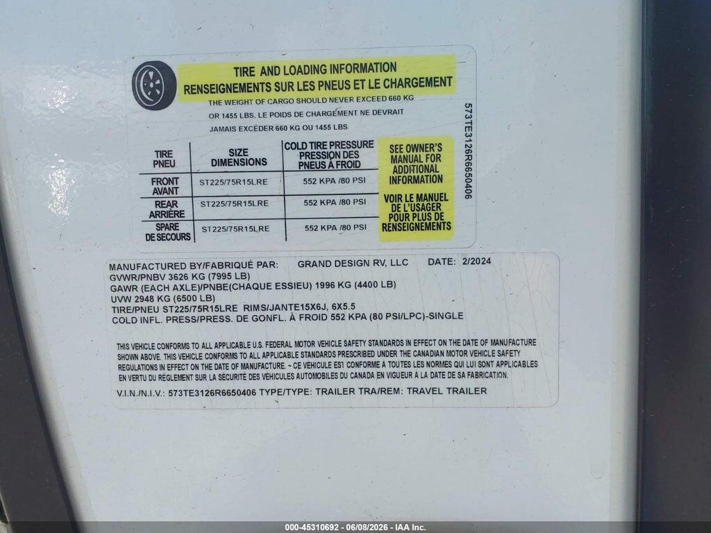 573TE3126R6650406 2024 GRAND DESIGN IMAGINE photo no. 9