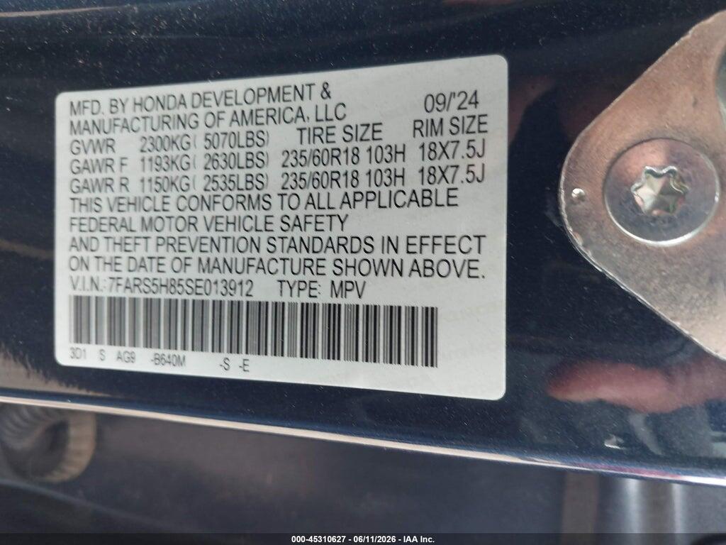 7FARS5H85SE013912 2025 HONDA CR-V HYBRID photo no. 9