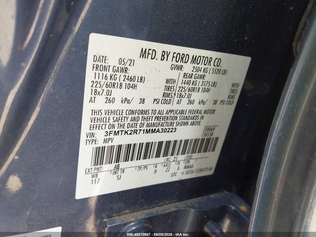 3FMTK2R71MMA30223 2021 FORD MUSTANG MACH-E photo no. 9