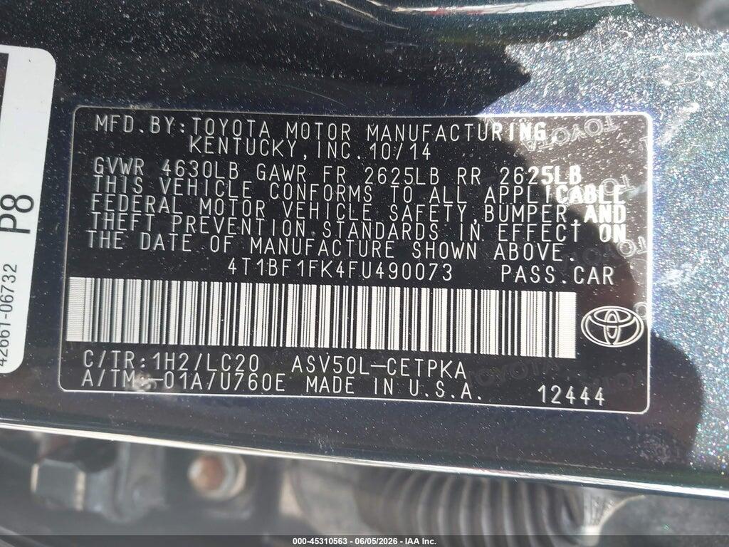 4T1BF1FK4FU490073 2015 TOYOTA CAMRY photo no. 9