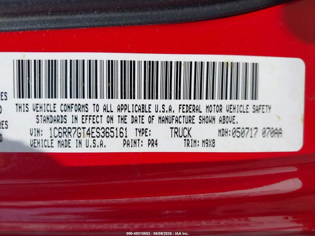 1C6RR7GT4ES365161 2014 RAM 1500 photo no. 9