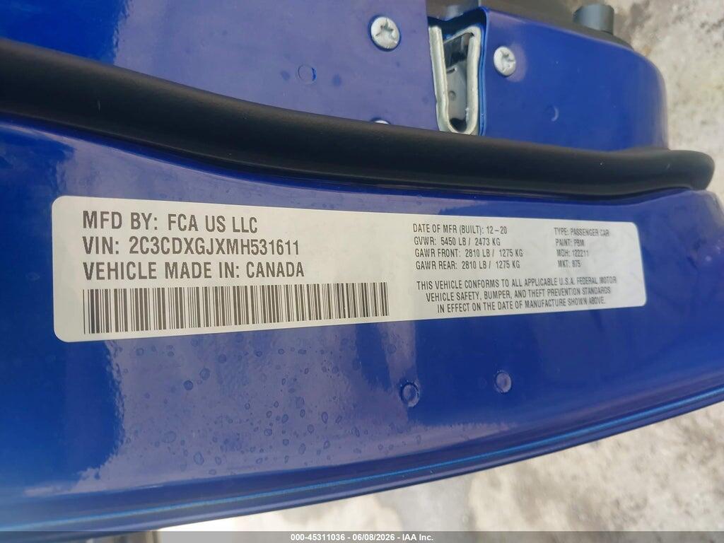 2C3CDXGJXMH531611 2021 DODGE CHARGER photo no. 9