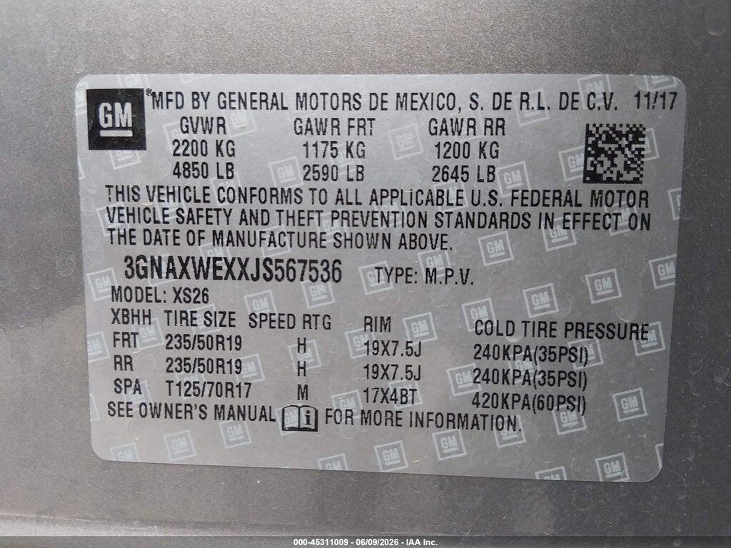 3GNAXWEXXJS567536 2018 CHEVROLET EQUINOX photo no. 9