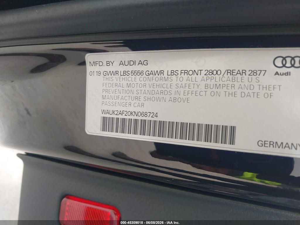WAUK2AF20KN068724 2019 AUDI A6 photo no. 9