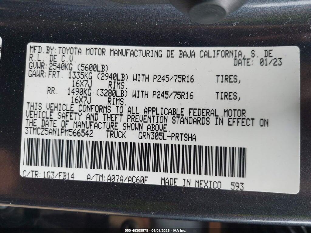 3TMCZ5AN1PM566542 2023 TOYOTA TACOMA photo no. 9