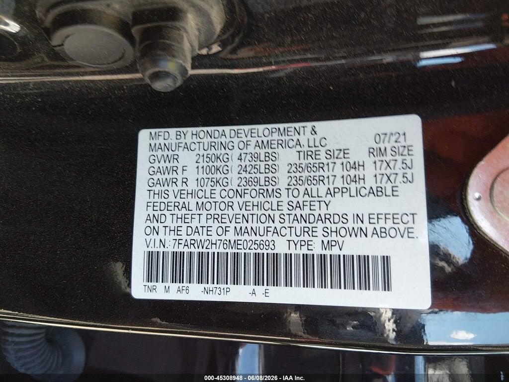 7FARW2H76ME025693 2021 HONDA CR-V photo no. 9