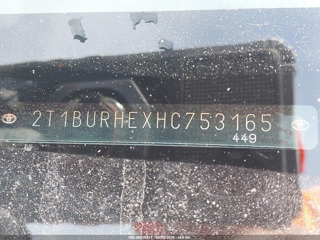2T1BURHEXHC753165 2017 TOYOTA COROLLA photo no. 9