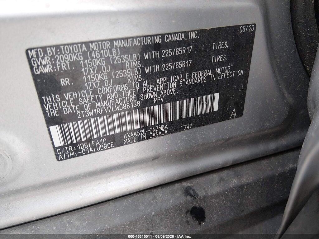 2T3W1RFV7LW088138 2020 TOYOTA RAV4 photo no. 9