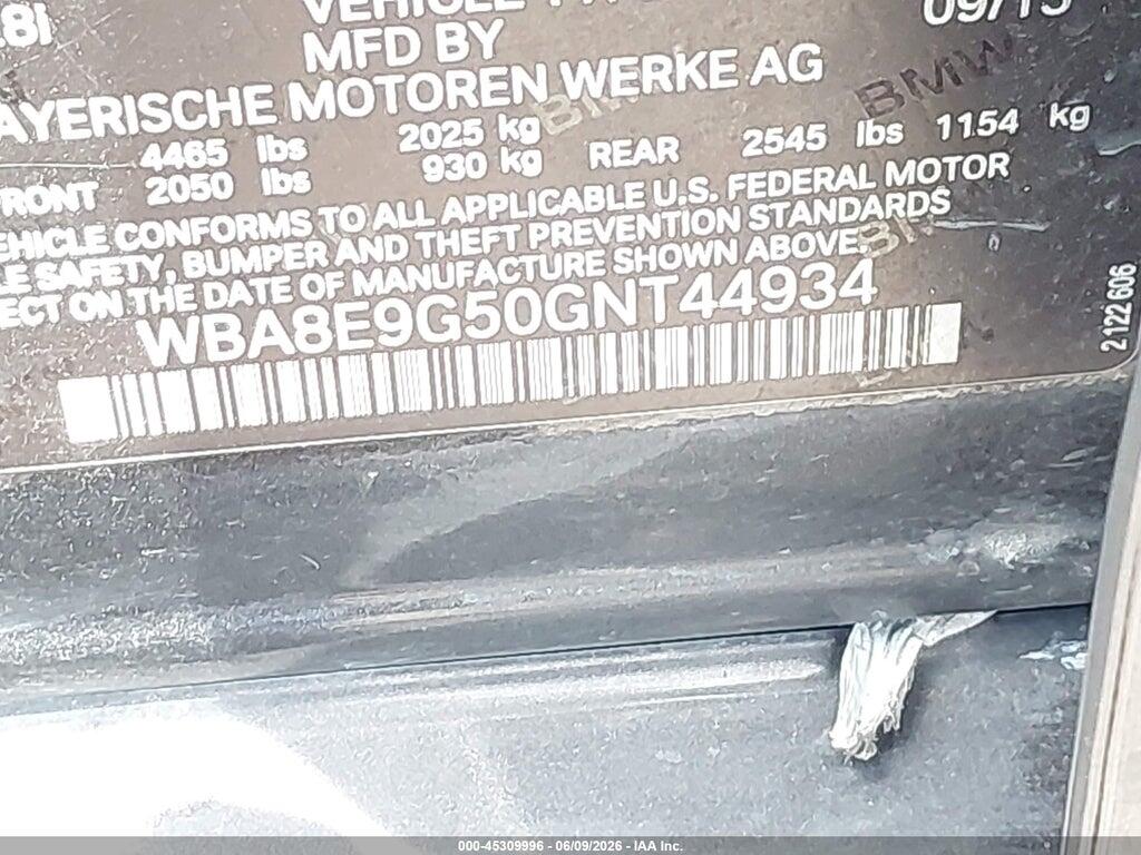 WBA8E9G50GNT44934 2016 BMW 328I photo no. 9
