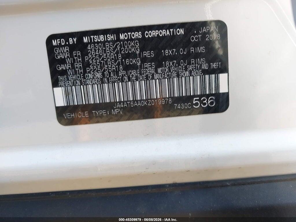 JA4AT5AA0KZ019978 2019 MITSUBISHI ECLIPSE CROSS photo no. 9