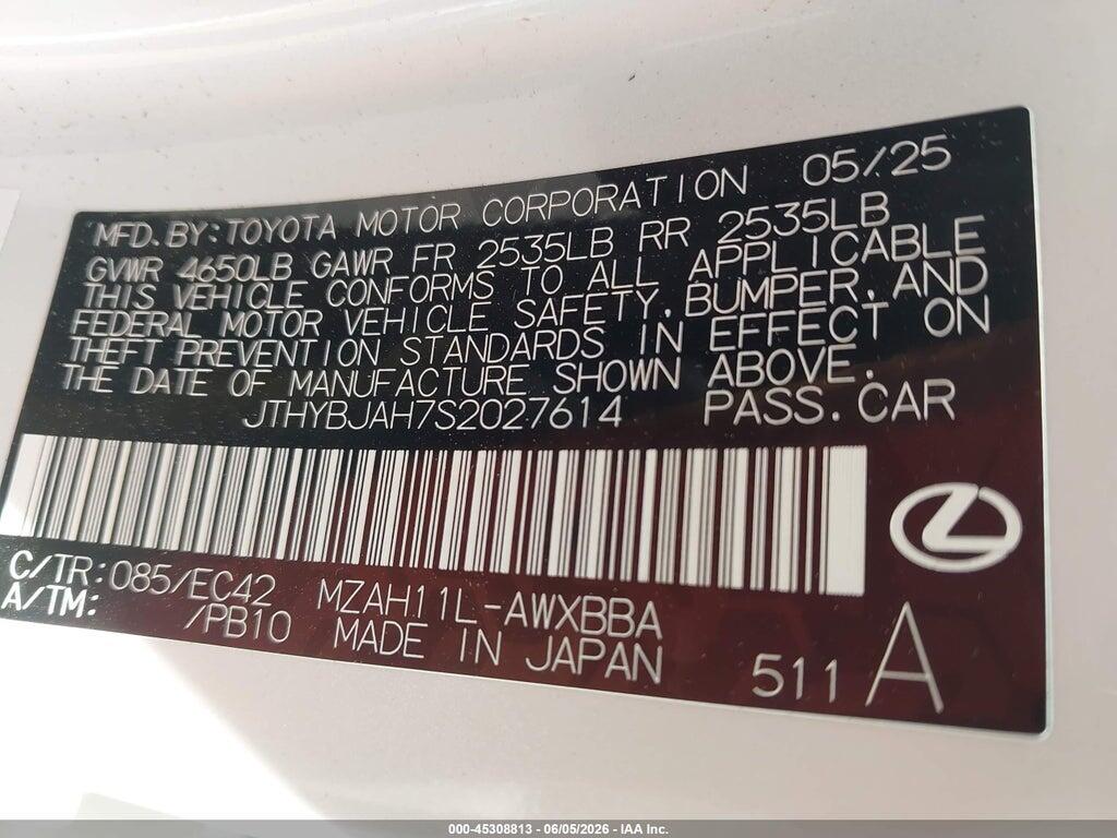JTHYBJAH7S2027614 2025 LEXUS UX 300H photo no. 9