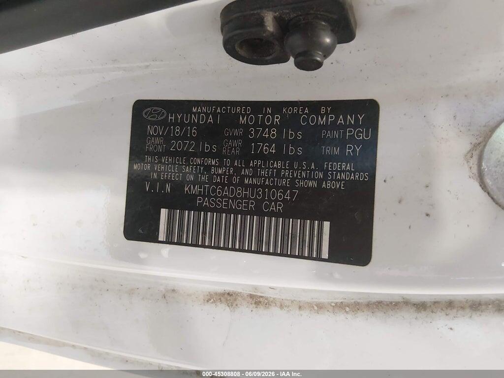 KMHTC6AD8HU310647 2017 HYUNDAI VELOSTER photo no. 9