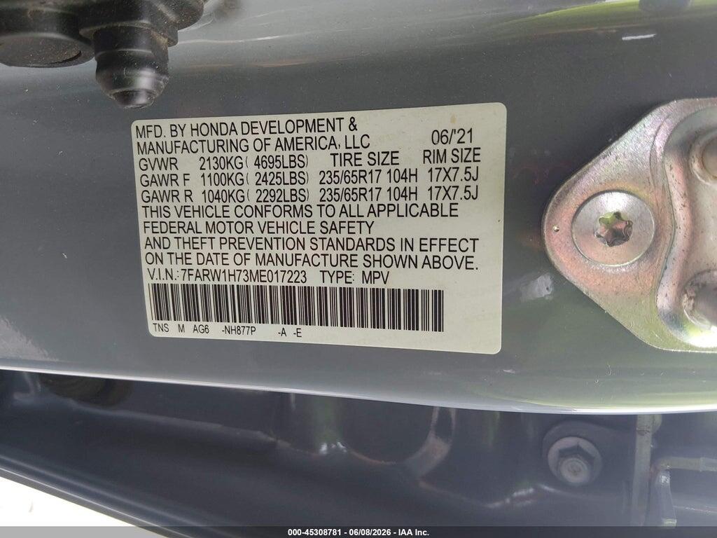 7FARW1H73ME017223 2021 HONDA CR-V photo no. 9