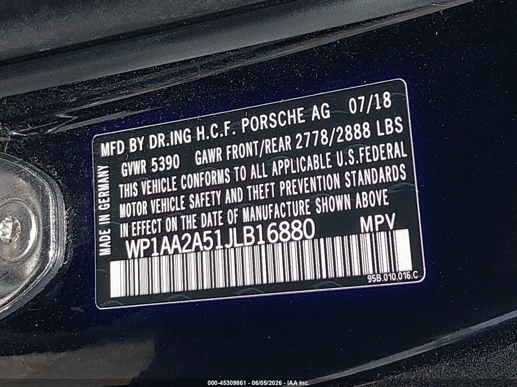 WP1AA2A51JLB16880 2018 PORSCHE MACAN photo no. 9
