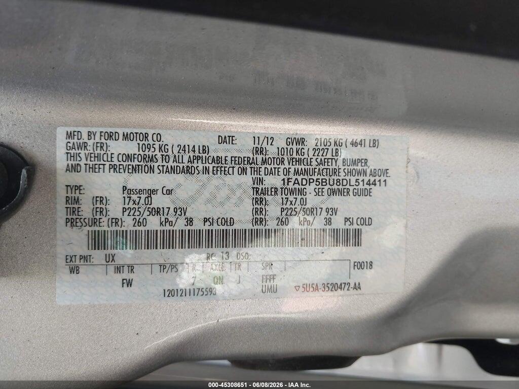 1FADP5BU8DL514411 2013 FORD C-MAX HYBRID photo no. 9