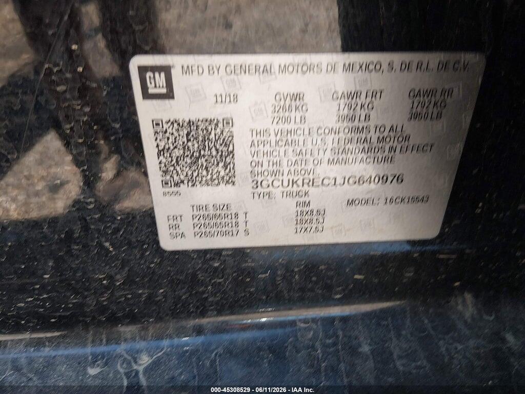 3GCUKREC1JG640976 2018 CHEVROLET SILVERADO 1500 photo no. 9