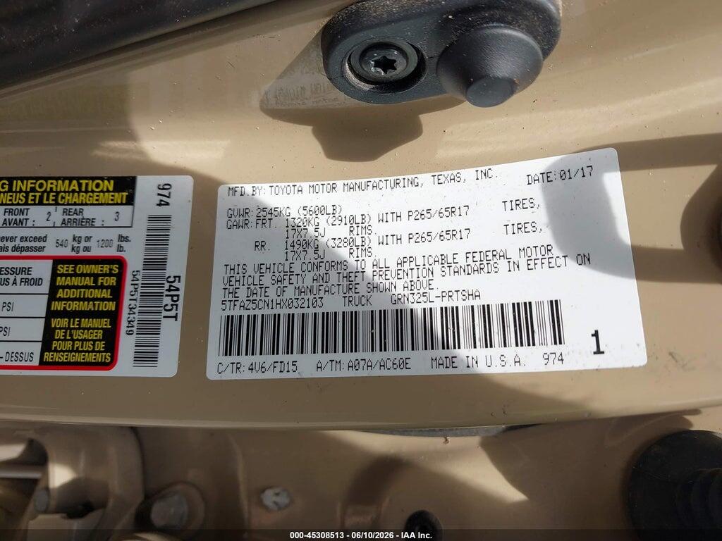 5TFAZ5CN1HX032103 2017 TOYOTA TACOMA photo no. 9