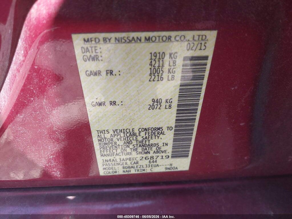 1N4AL3AP8FC268719 2015 NISSAN ALTIMA photo no. 9