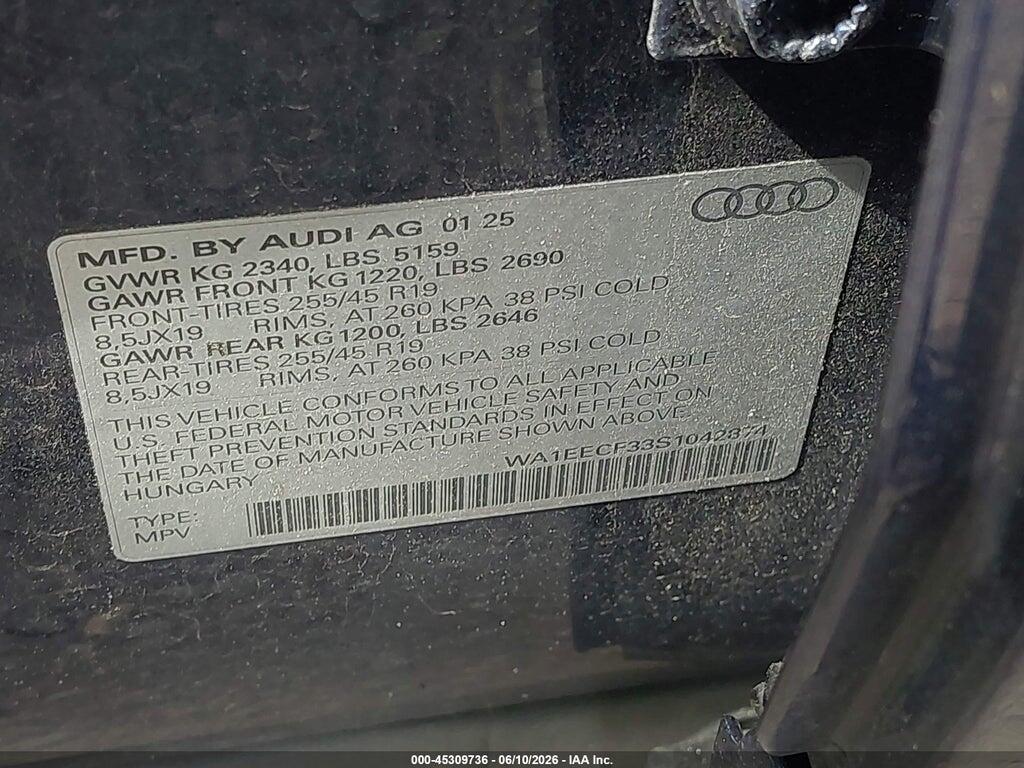 WA1EECF33S1042874 2025 AUDI Q3 photo no. 9