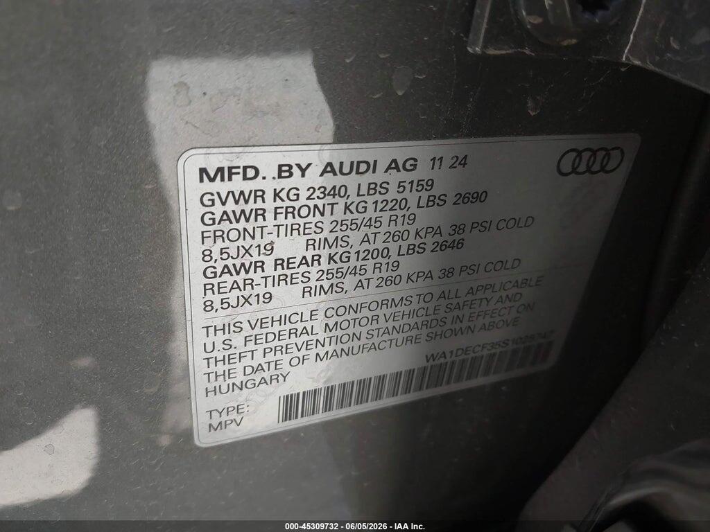 WA1DECF35S1025747 2025 AUDI Q3 photo no. 9