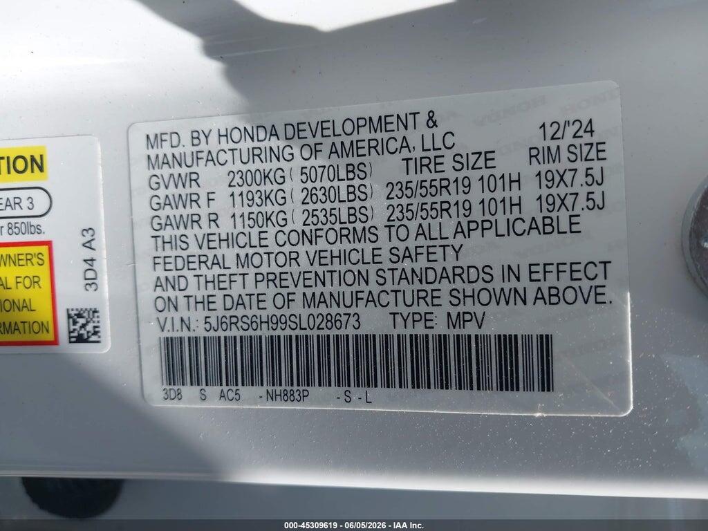 5J6RS6H99SL028673 2025 HONDA CR-V HYBRID photo no. 9