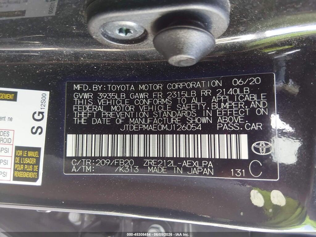 JTDEPMAE0MJ126054 2021 TOYOTA COROLLA photo no. 9