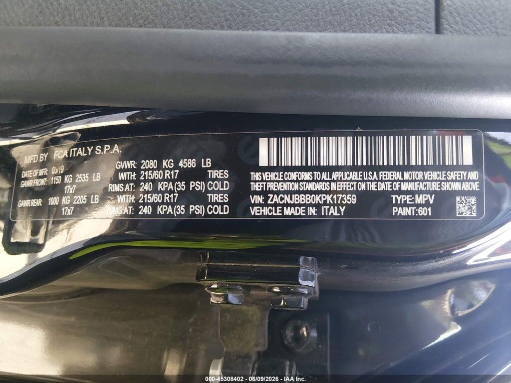 ZACNJBBB0KPK17359 2019 JEEP RENEGADE photo no. 9