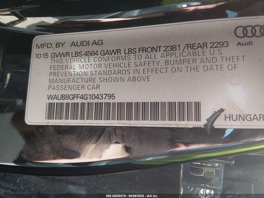WAUB8GFF4G1043795 2016 AUDI A3 photo no. 9