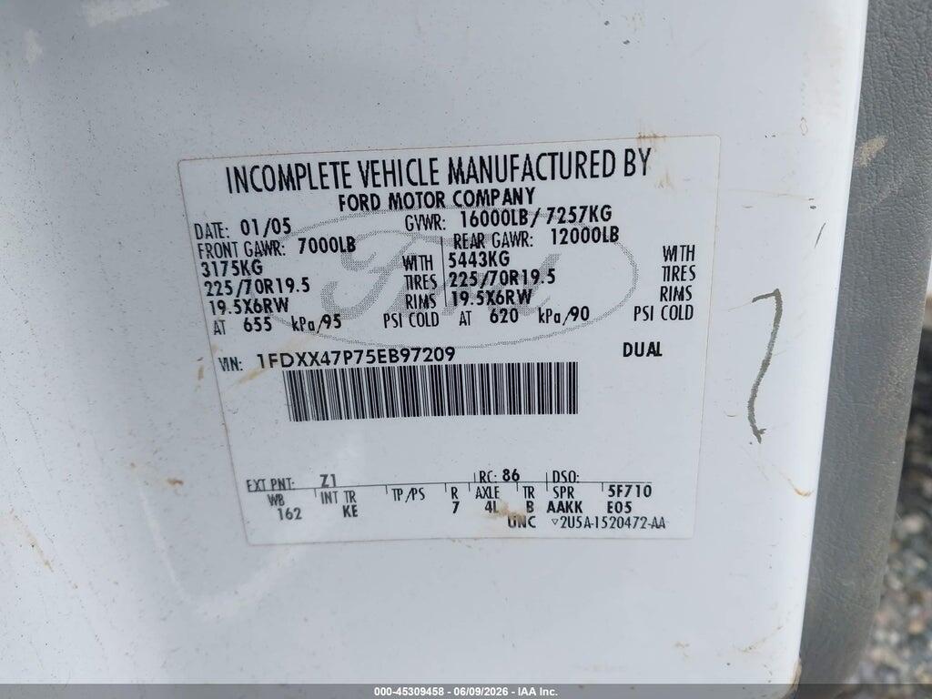 1FDXX47P75EB97209 2005 FORD F-450 photo no. 8