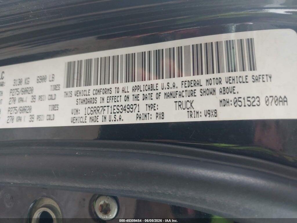 1C6RR7FT1ES349971 2014 RAM 1500 photo no. 9