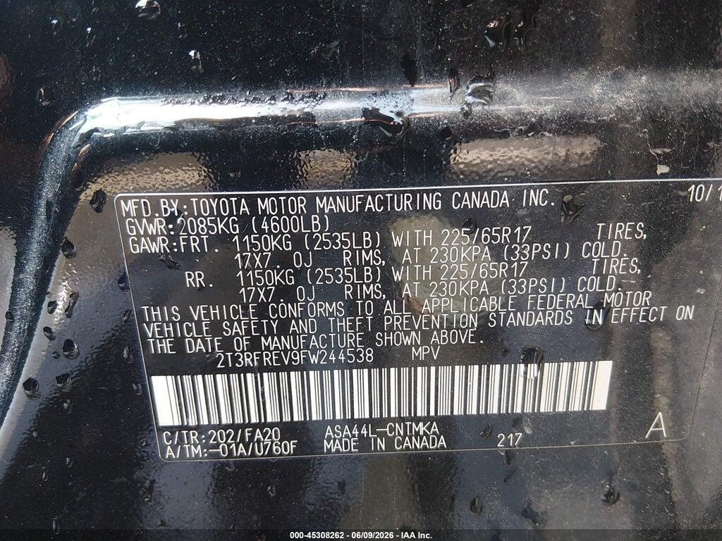 2T3RFREV9FW244538 2015 TOYOTA RAV4 photo no. 9