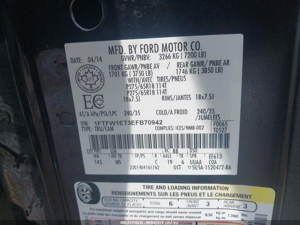 1FTFW1ET3EFB70942 2014 FORD F-150 photo no. 9