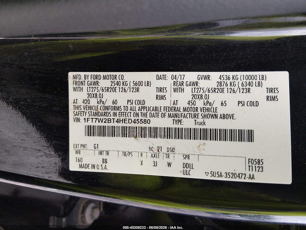 1FT7W2BT4HED45580 2017 FORD F-250 photo no. 9