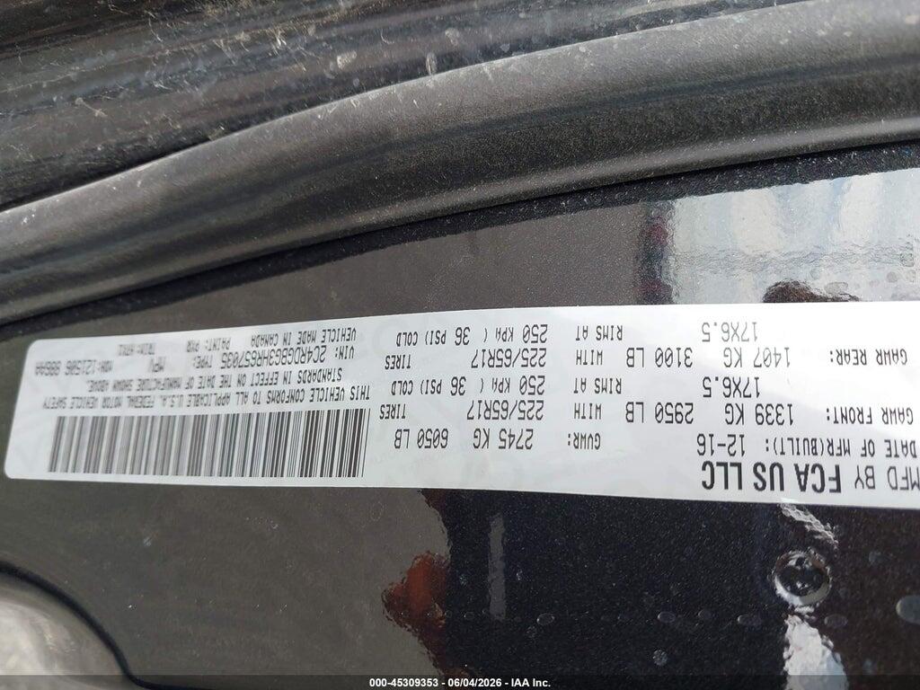 2C4RDGBG3HR657035 2017 DODGE GRAND CARAVAN photo no. 9
