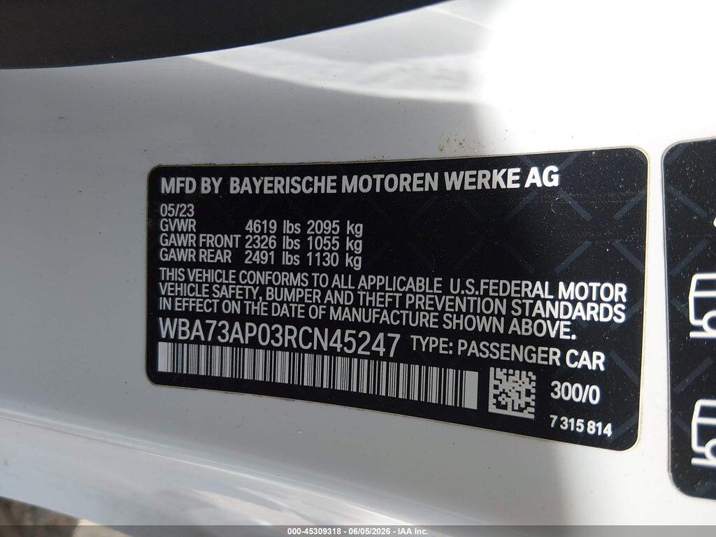 WBA73AP03RCN45247 2024 BMW 430I photo no. 9