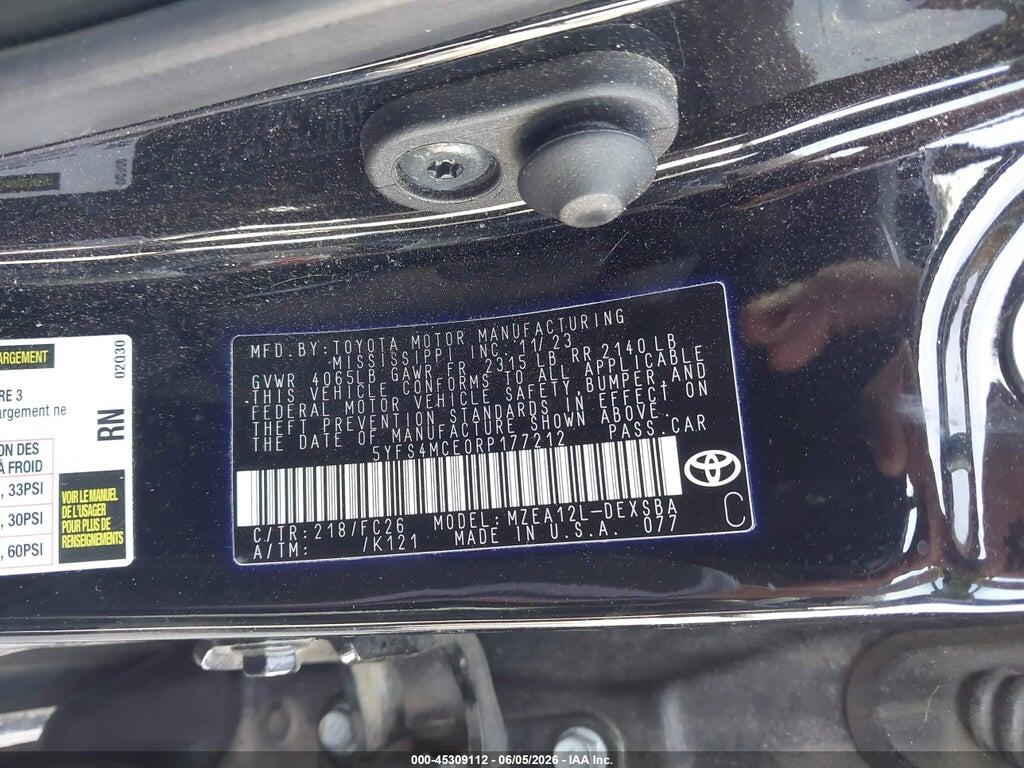 5YFS4MCE0RP177212 2024 TOYOTA COROLLA photo no. 9