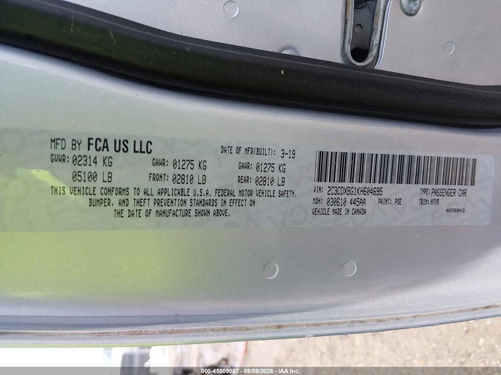 2C3CDXBG1KH604695 2019 DODGE CHARGER photo no. 9