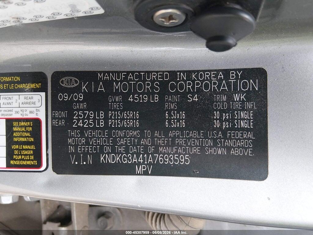 KNDKG3A41A7693595 2010 KIA SPORTAGE photo no. 9