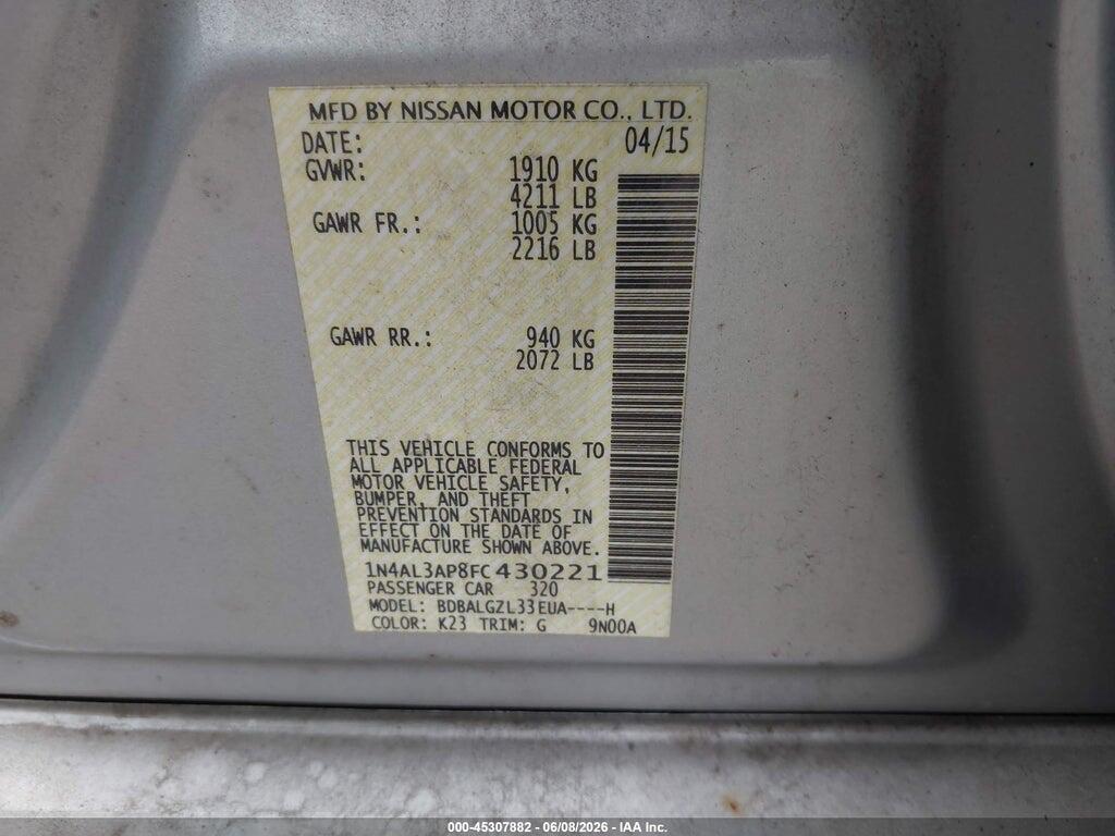 1N4AL3AP8FC430221 2015 NISSAN ALTIMA photo no. 9